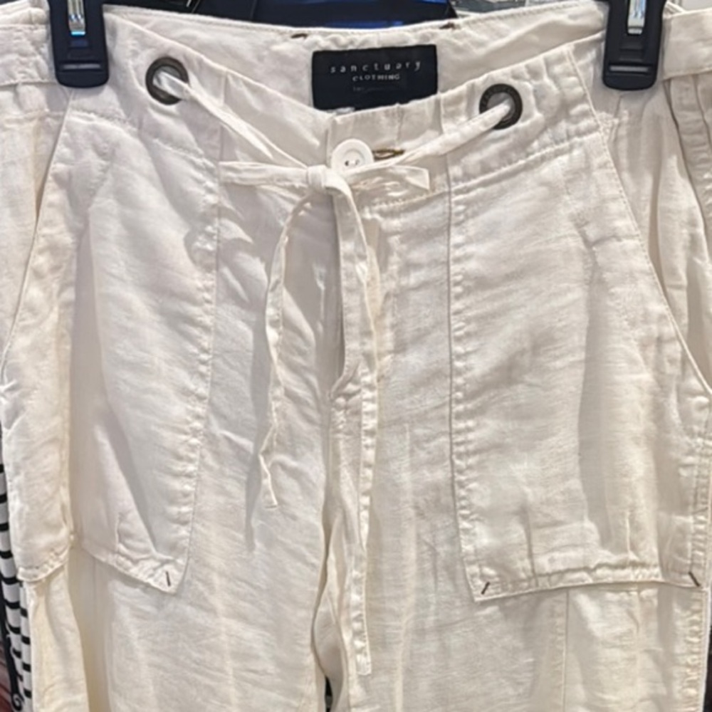 White Drawstring Pants - image 1